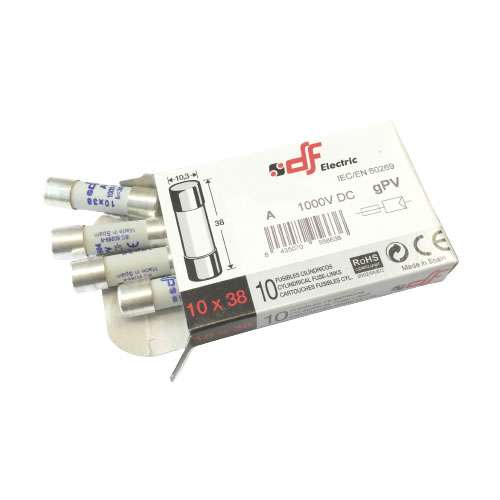 DF Electric 420002 10A Cylindrical Fuse 10×38